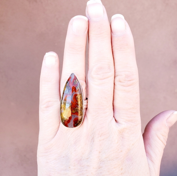 New Moroccan Seam Agate 925 Silver Ring. - Picture 13 of 13